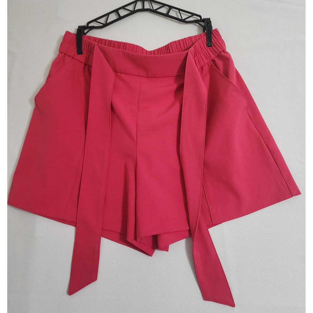 New York & Company 7th‎ Avenue Pink Tie Waist Shorts Medium Elastic Back Pockets